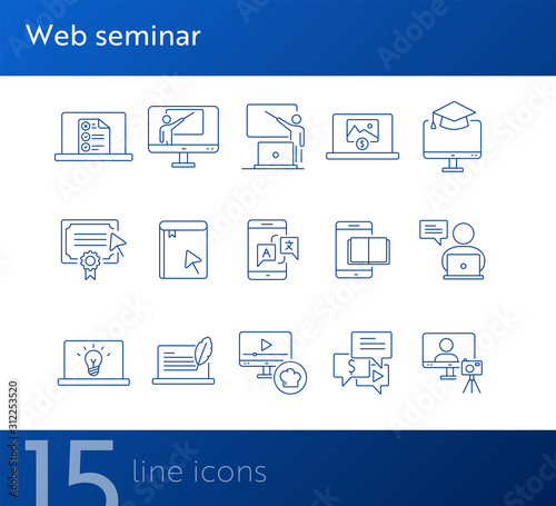 Web seminar icon set