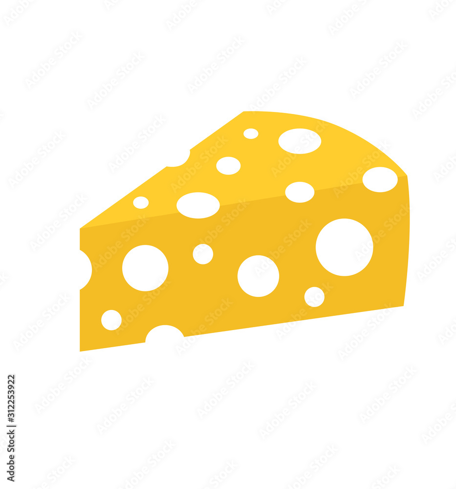 cheese flat icon pieces of cheese isolated on white vector cheese flat icon pieces of cheese isolated on white vector