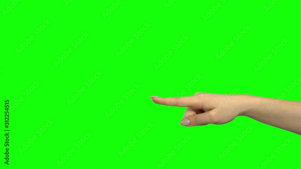 Arm of female pointing at something. Chroma key. Close up Arm of female pointing at something. Chroma key. Close up
