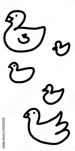 line art of duck pattern