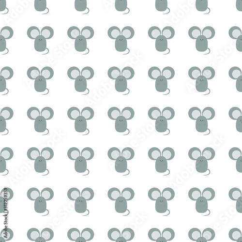 Seamless pattern with grey mice