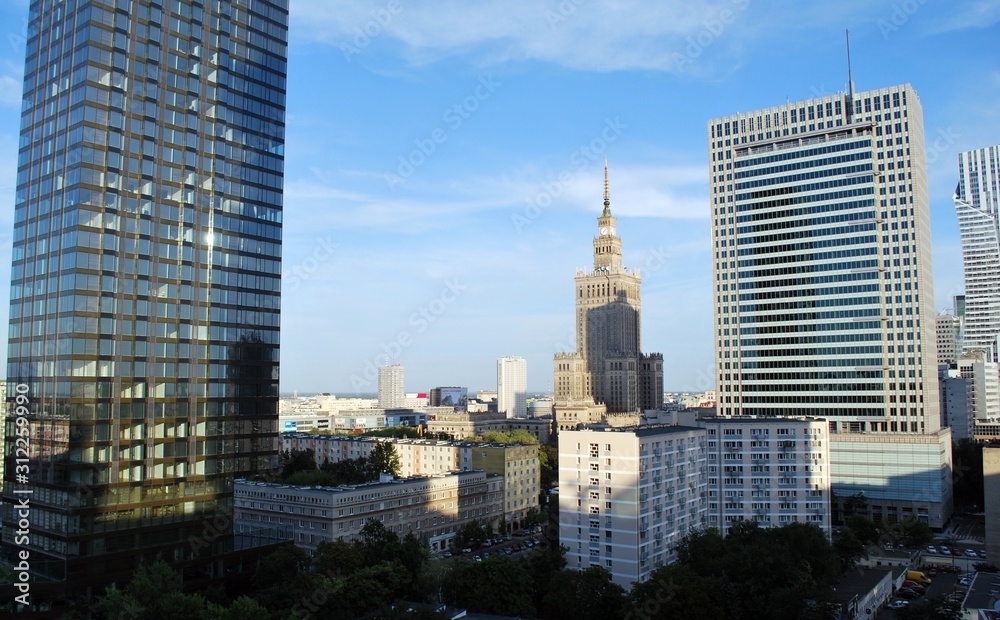 Naklejka premium Widok z lotu ptaka na miasto