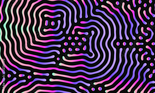 Psychedelic abstract background made by generative algorithm: Reaction-diffusion or Turing pattern formation.