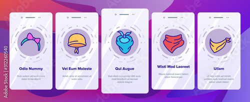 Bandana Hats Onboarding Mobile App Page Screen Vector