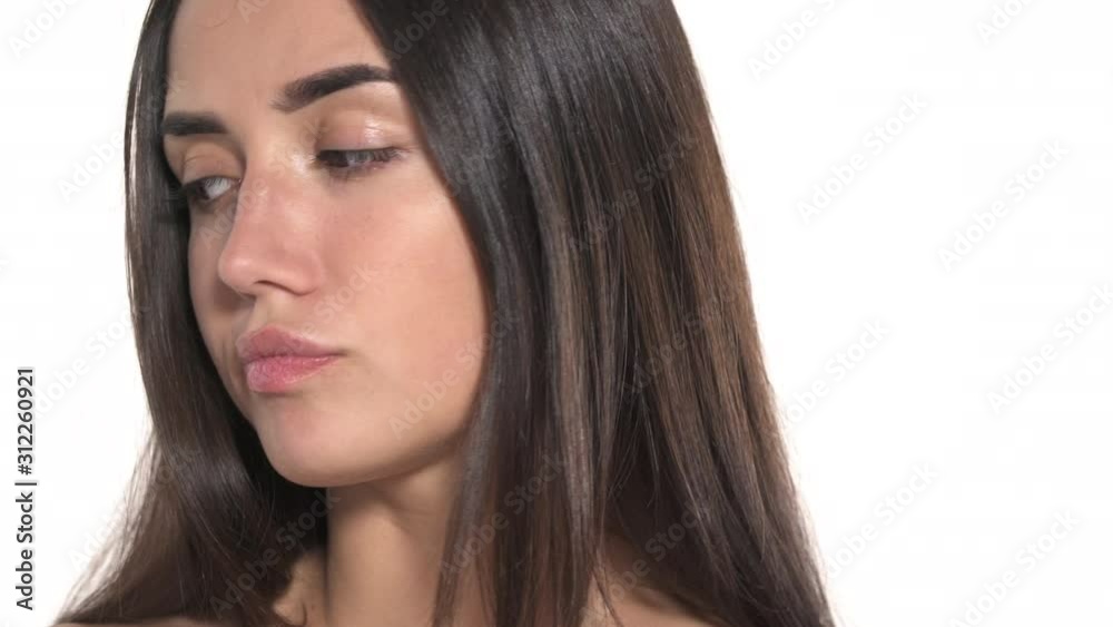 Close-up of a model expressing doubting emotion. Body language concept. True emotions Close-up of a model expressing doubting emotion. Body language concept. True emotions