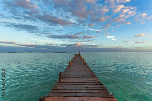 pier in mahahual beach