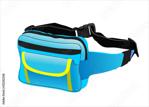 waist pouch isolated on white background.