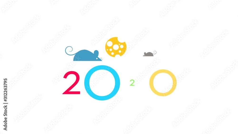 elegant and simple happy new year 2020 intro, motion graphic video 4K elegant and simple happy new year 2020 intro, motion graphic video 4K