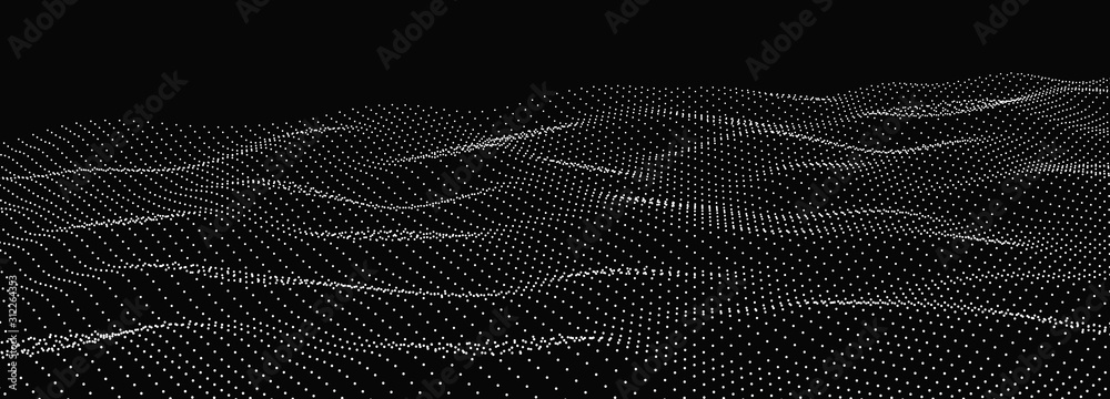 Abstract digital wave of particles. Futuristic point wave. Technology background vector. Vector illustration Abstract digital wave of particles. Futuristic point wave. Technology background vector. Vector illustration