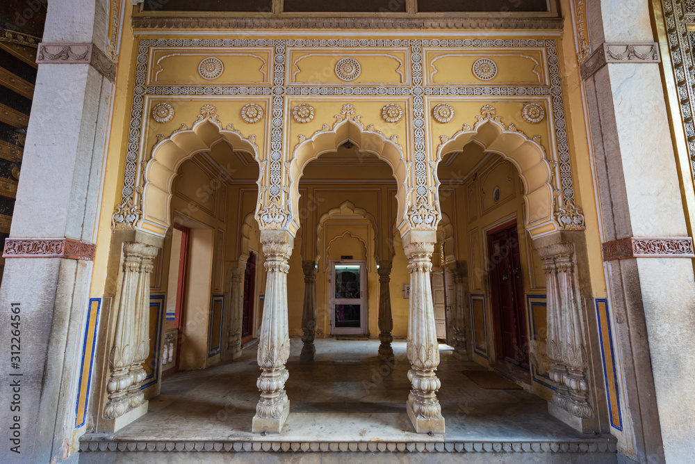 Decorated entrance gate of Jaipur palace.