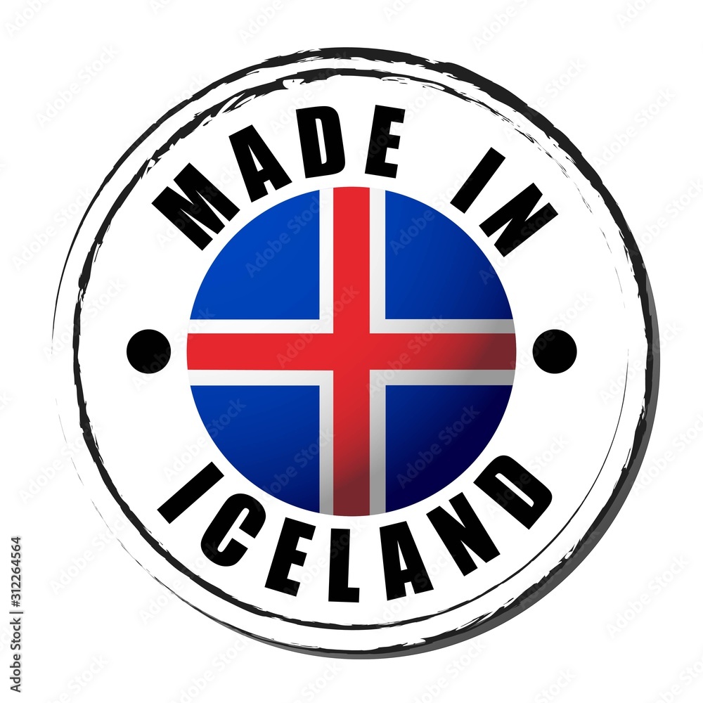 Made in iceland coloring the flag. Symbol. Seal. Made in iceland coloring the flag. Symbol. Seal.