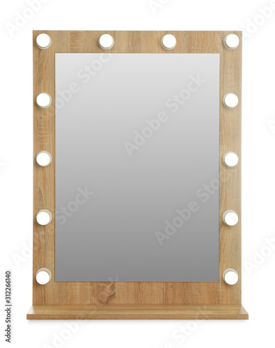 Beautiful modern mirror isolated on white. home decor © New Africa