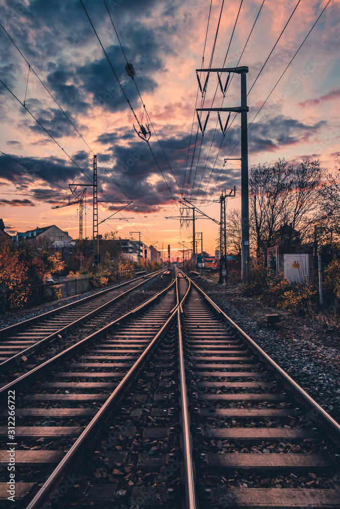 sunset at the rails