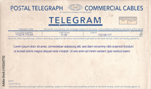 Vintage telegraph photo