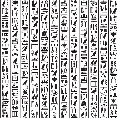 Hieroglyphs of Ancient Egypt black vertical