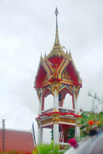 Bell tower on the temple of Wat Chalong, located in Phuket, Thailand