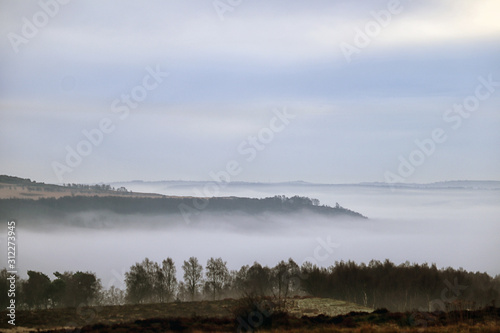 Low mist filling the Derwent Valley  Hathersage  Derbyshire