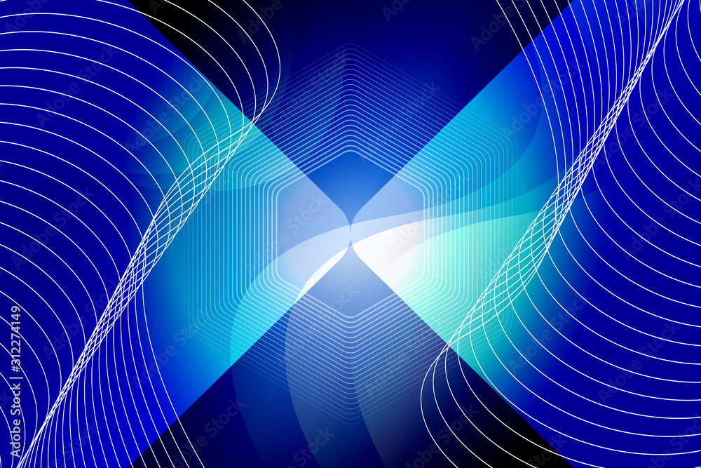 Fototapeta premium abstract, blue, design, illustration, pattern, light, technology, wallpaper, wave, texture, digital, backdrop, curve, graphic, line, lines, space, motion, black, art, futuristic, color, halftone