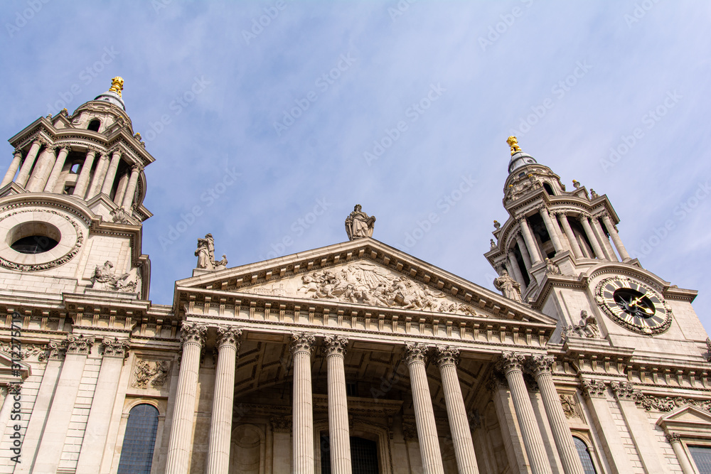 Front view on Saint Pauls Cathedral London UK