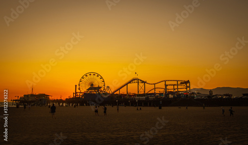 Los Angeles, USA - Santa Monica Pier - Sunset, Sonnenuntergang
