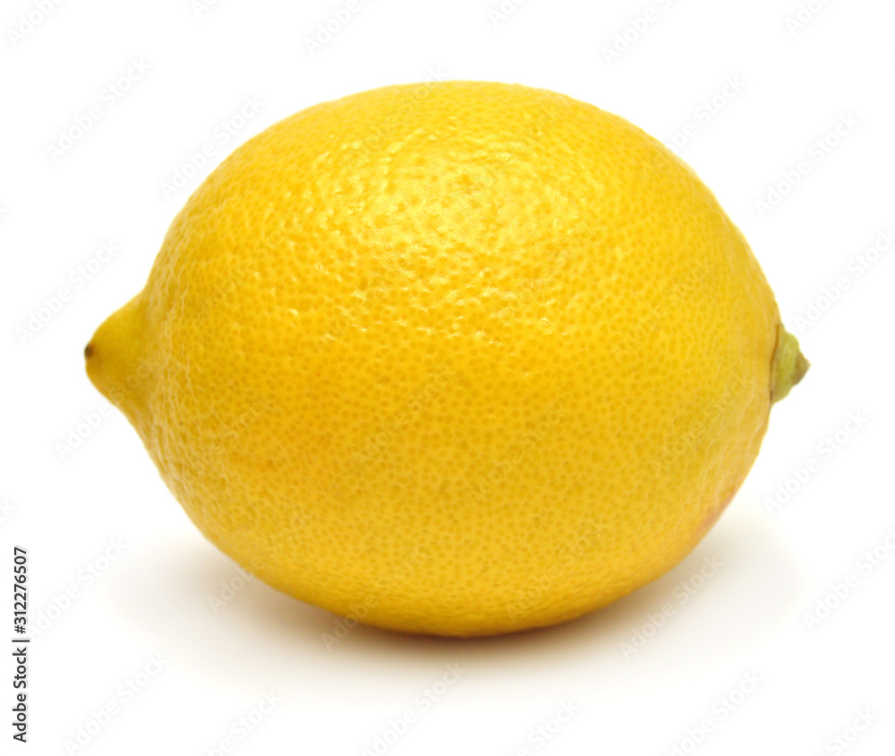 One lemon fruit isolated on white background. Perfectly retouched, full depth of field on the photo One lemon fruit isolated on white background. Perfectly retouched, full depth of field on the photo