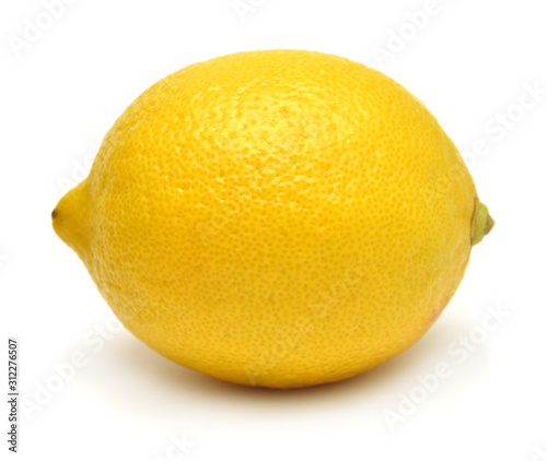 One lemon fruit isolated on white background. Perfectly retouched, full depth of field on the photo