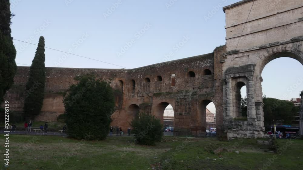 The Porta Maggiore or Porta Prenestina ancient 3rd-century Aurelian Walls of Rome The Porta Maggiore or Porta Prenestina ancient 3rd-century Aurelian Walls of Rome