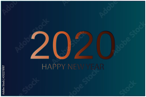 Happy New Year 2020 colorful facet logo text design. Brochure design template, Xmas card, sale banner. Luxury cards invitations party for the New Year 2020. Vector illustration.