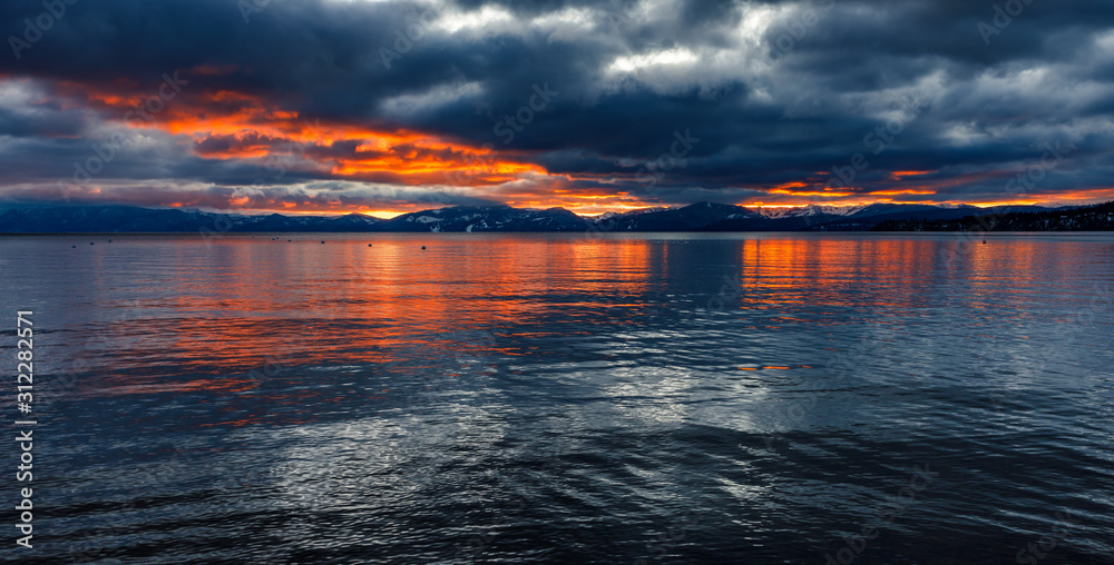 Lake Tahoe Sunset Orange Lake Tahoe Sunset Orange