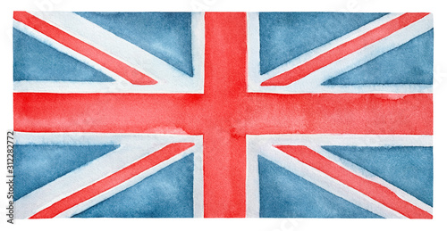 Fotografia Grungy watercolor flag of the United Kingdom
