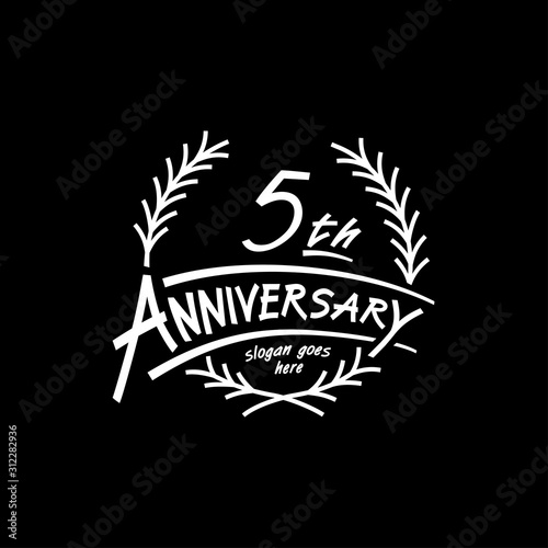 5 years design template. Vector and illustration. 5 years logo.