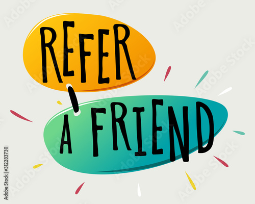 Refer a Friend lettering vector text 