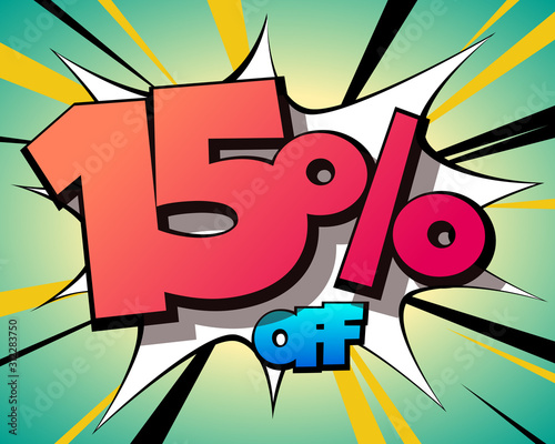 15 percent off vintage comics banner 