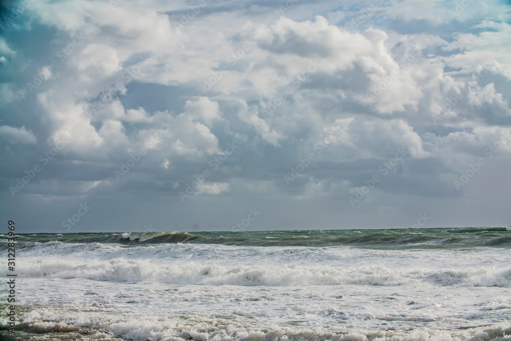 storm at sea, big waves