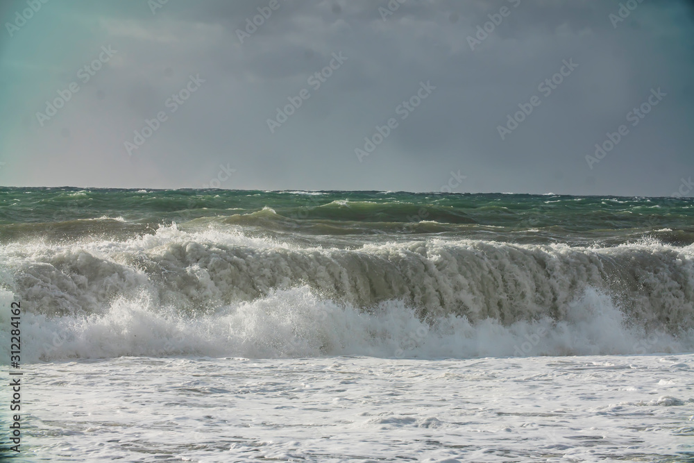 storm at sea, big waves
