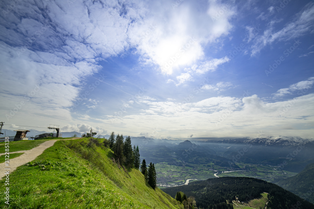 mountains and blue sky with hiking fun mountains and blue sky with hiking fun