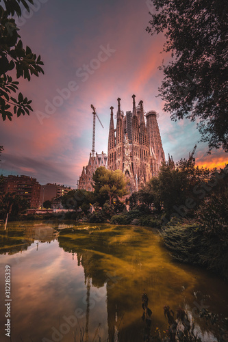 Sagrada Familia during the sunset