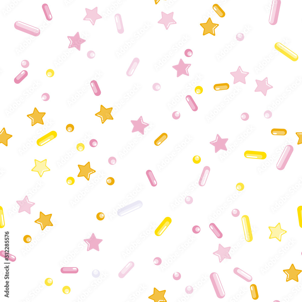 Sprinkle Cupcake Donut Topping. Seamless Pattern Sprinkle Cupcake Donut Topping. Seamless Pattern