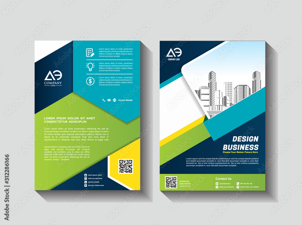 Corporate flyer, layout template. with elements and placeholder for picture. Corporate flyer, layout template. with elements and placeholder for picture.