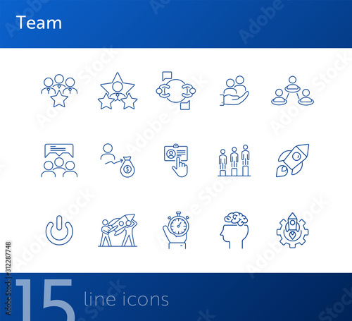Team line icon set