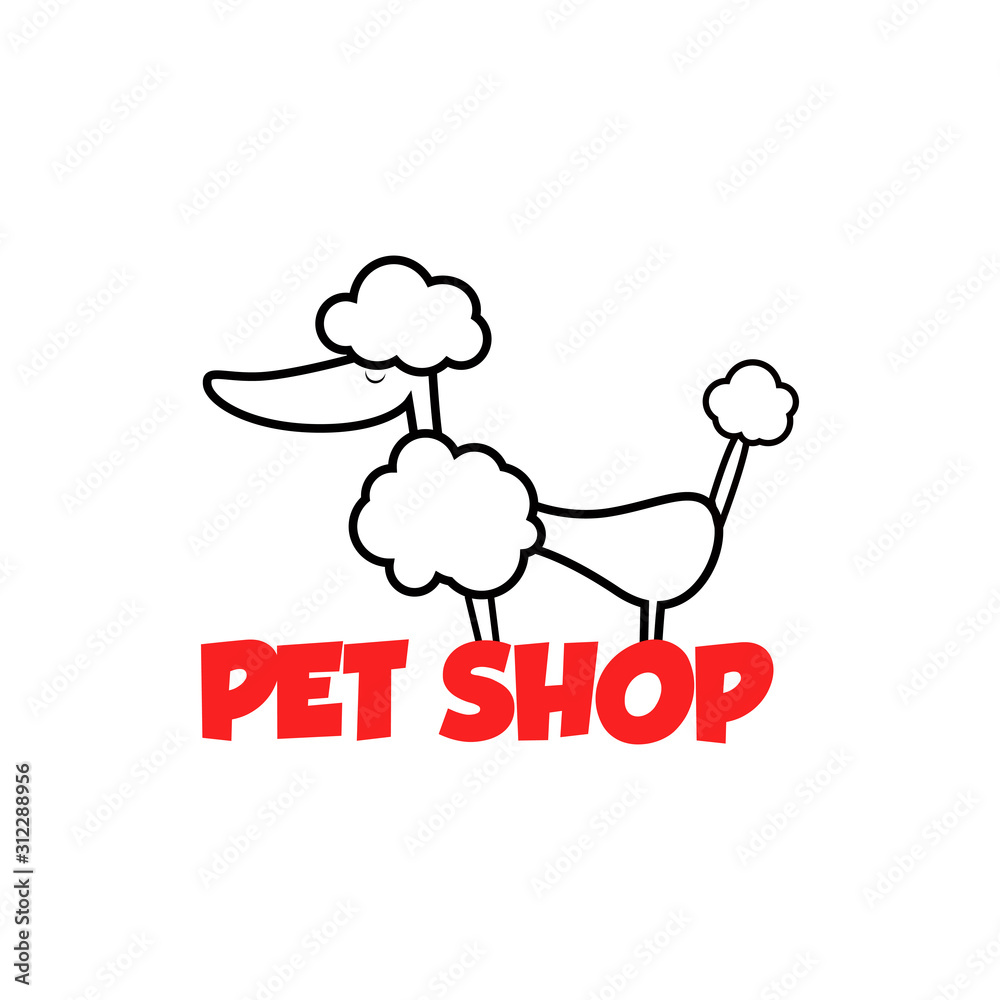 Fototapeta premium Pet shop Logo Cartoon Animals Dog Cat Vector Template Design Illustration Icon