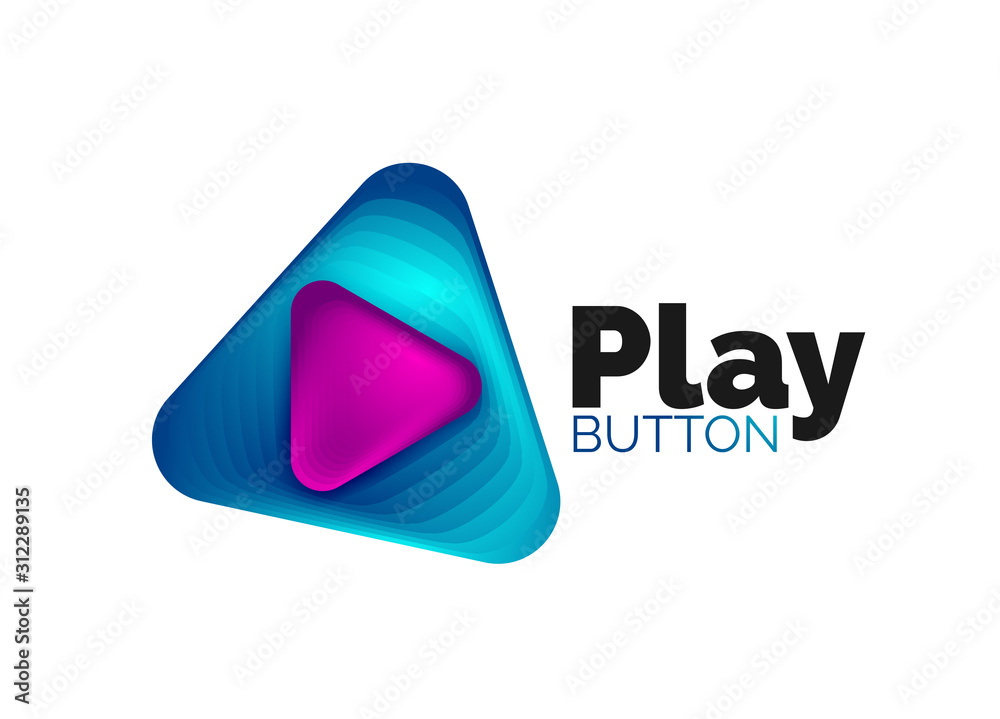 Play, arrow or download button icon, minimal design business logo template. 3d geometric bold in relief style with color blend steps effect. Vector Illustration For Wallpaper, Banner, Background, Card Play, arrow or download button icon, minimal design business logo template. 3d geometric bold in relief style with color blend steps effect. Vector Illustration For Wallpaper, Banner, Background, Card