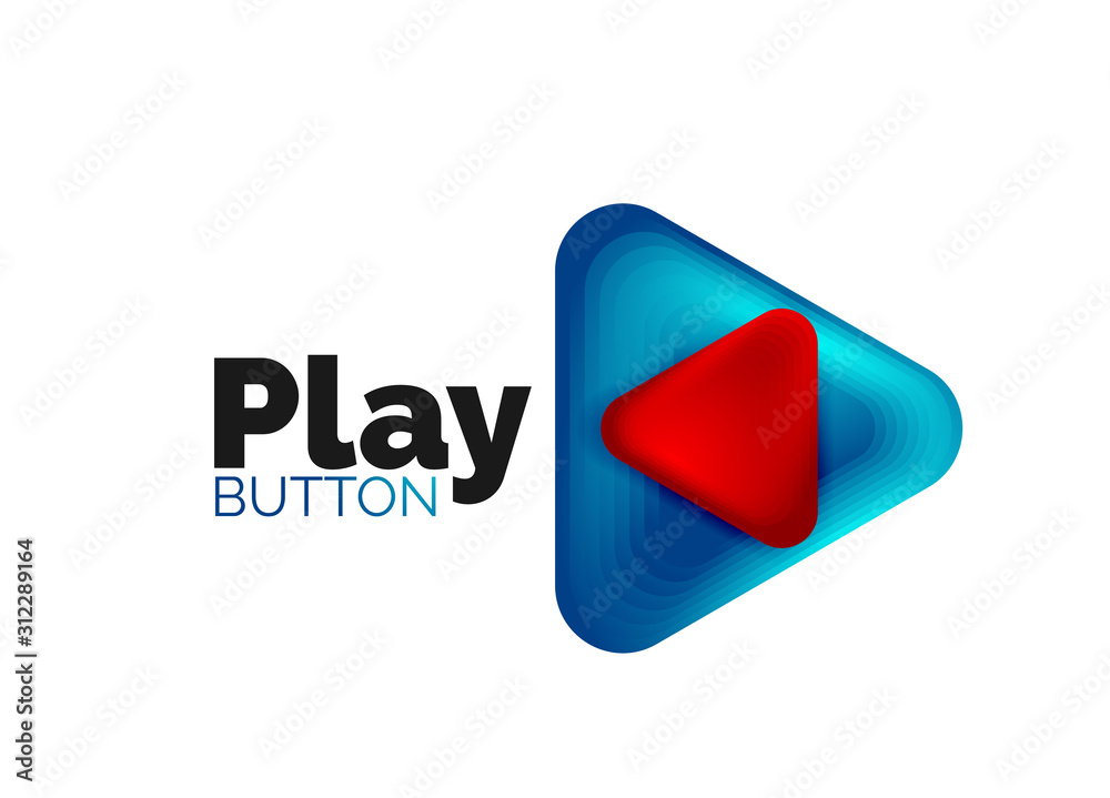 Play, arrow or download button icon, minimal design business logo template. 3d geometric bold in relief style with color blend steps effect. Vector Illustration For Wallpaper, Banner, Background, Card Play, arrow or download button icon, minimal design business logo template. 3d geometric bold in relief style with color blend steps effect. Vector Illustration For Wallpaper, Banner, Background, Card