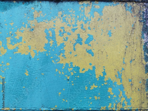 Blue grunge wall. Contempor...