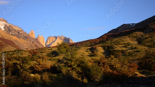 Sun Rise, Torres del Paine, Chile 