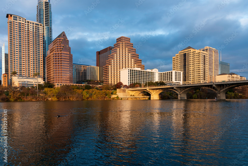 Naklejka premium Austin Skyline at sunset