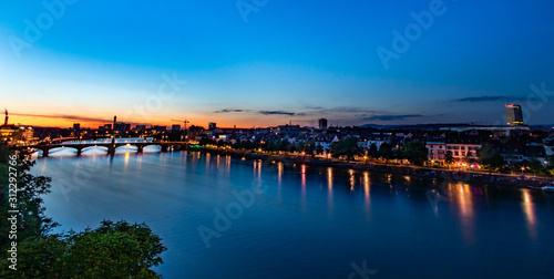 Panoramic view of Basel after sunset, Switzerland © Daniel