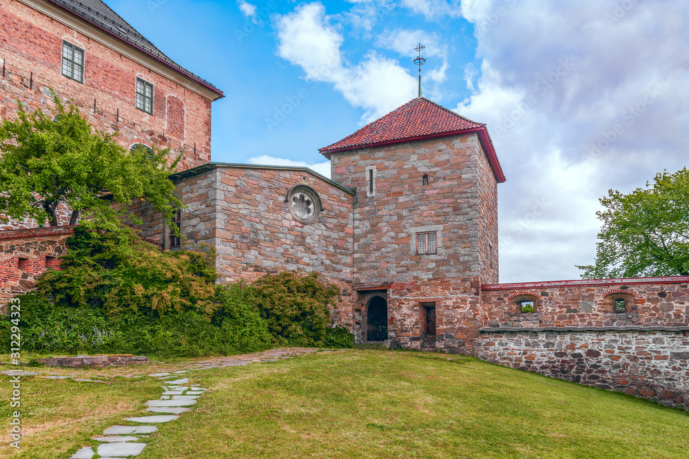Maiden tower in the South wing of the Akershus Fortress.Oslo.Norway