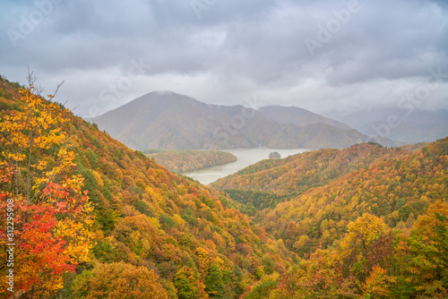 azuma bandai skyline Nakatsugawa Bridge view point in autumn fukushima photo