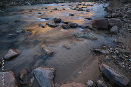 Orange river in Zion National Park